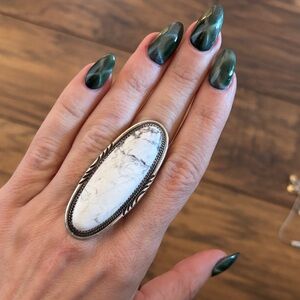 Elegant Silver and White Stone Ring